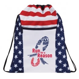 Custom Imprinted Patriotic Drawstring Backpack