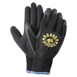 Black Knit Latex Rubber Palm Work Gloves