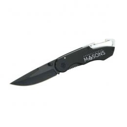 Promotional Engraved High Sierra Engraved Black Knife w/ Clip
