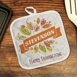 Autumn Leaves Personalized Thanksgiving Potholder