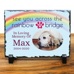 The Rainbow Bridge Personalized Pet Memorial Photo Slate