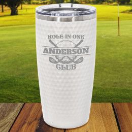 Personalized Hole In One White Golf Insulated Travel Mug - 20oz
