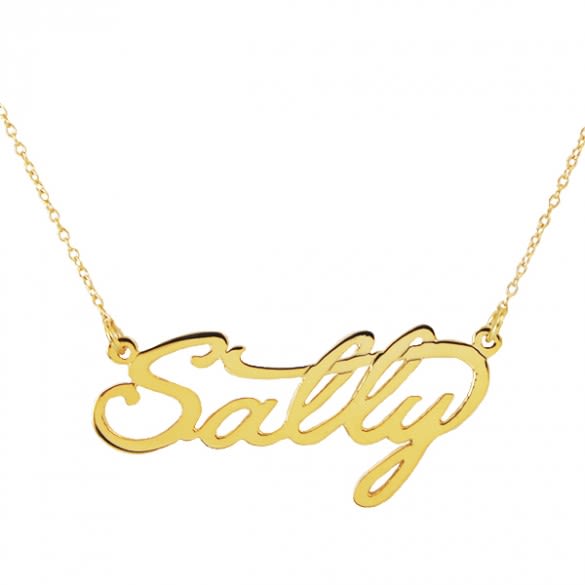 Custom Name Necklaces | Personalized Fancy Script Name Necklace | Personalized Gold Vermeil Necklaces