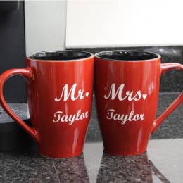 Personalized Mr. & Mrs. Coffee Mug Set