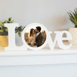 White Wood Love Photo Block | Wood Love Keepsake