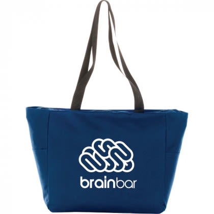 Promotional Imprinted Essential Zip Convention Tote - Navy