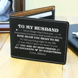 Husband Wallet with Poem | Custom Wallet for Husband