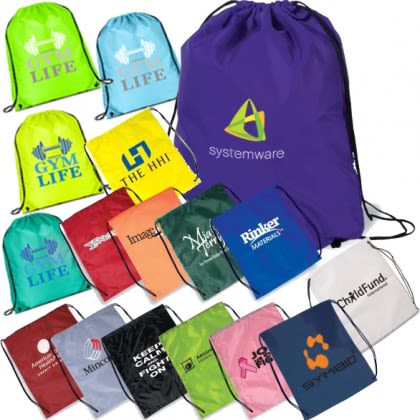 Premium Poly Drawstring Backpack In Brilliant Colors