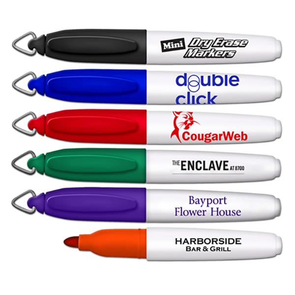 Mini Branded Dry Erase Markers with Key Ring Cap