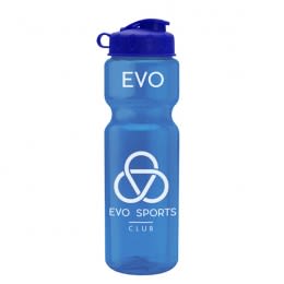 Transparent Blue Large Transparent Flip-Top Water Bottle | Bulk Clear Sport & Bike Bottles | Promotional Sports Water Bottles