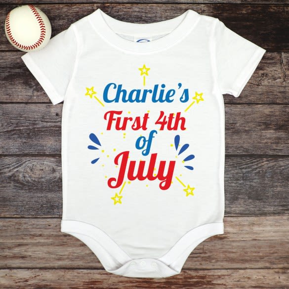 First Fourth of July Personalized Baby Onesie | Fourth of July Shirt For Baby