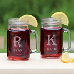 Mason Jar Glass with Name