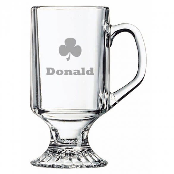 Personalized Glass Coffee Mug or Irish Coffee Mug