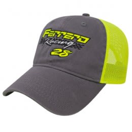 Promotional Washed Chino and Ultra Soft Mesh Cap charcoal neon yellow