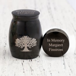 Black Tree of Life Personalized Mini Memorial Urn | Unique Memorial Urns