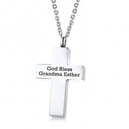 Cross Memorial Urn Pendants | Customized Engraved Memorial Urn Pendants