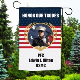 Honor Our Troops Personalized Military Garden Flag 