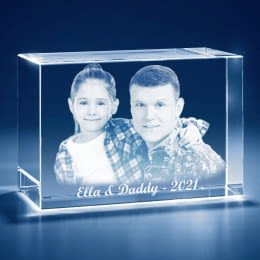 Military 3D Photo Engraved Brick Crystal Keepsakes | Photo Gifts for Soldiers 