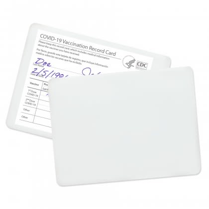 Imprinted Small Vaccination Card Holder White