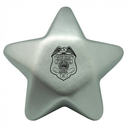 Squeezies Star Shaped Stress Reliever with Logo - Silver Squeezies Star Shaped Stress Reliever with Logo - Silver