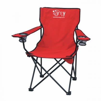 Customizable Promotional Fold Up Chairs - outdoor chairs with business logo - Red