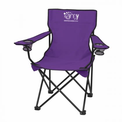 Customizable Promotional Fold Up Chairs - outdoor chairs with business logo - Purple