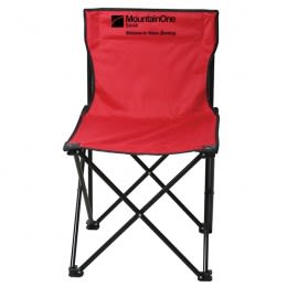 Business Promotional Folding Camping Chairs with Front Custom Logo Imprint - Red