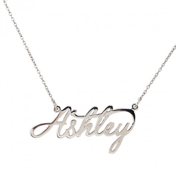 Custom Name Necklaces | Personalized Fancy Script Name Necklace | Personalized Sterling Silver Necklaces