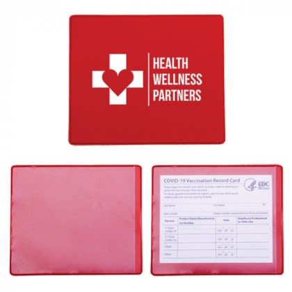 Custom COVID-19 Vaccination Card Holder Red