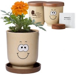 Promotional Goofy Eco-Planter - Marigold Seeds | Custom Logo Plant Pots