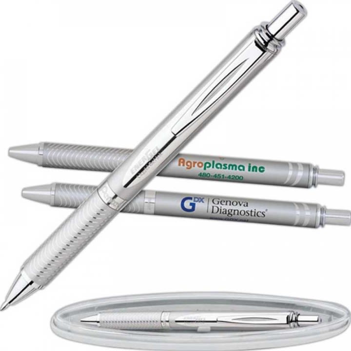 Pentel EnerGel Alloy RT Gel Pen Retractable Medium 0.7 mm Black Ink Aquamarine Barrel