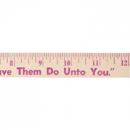 12 in. Natural Finish Flat Wood Ruler - 7/8 in. | Custom Wooden Rulers