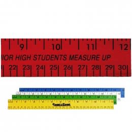 12 in. Enamel Wood Ruler - English and Metric Custom Imprinted With Logo