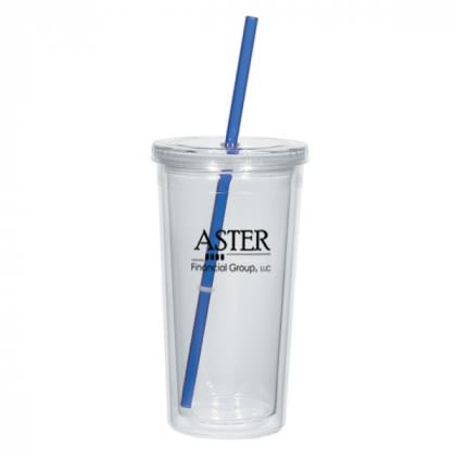 Blue Straw Newport Acrylic Tumbler Lid Custom Logo