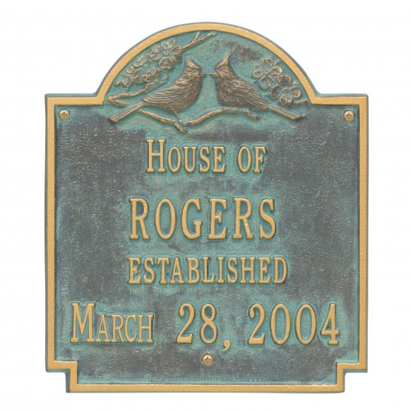 Personalized Cardinal Date House Plaque