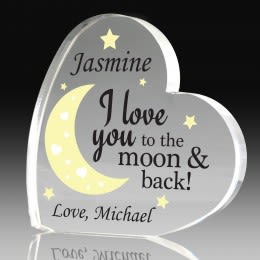 Moon & Back Personalized Heart Keepsake