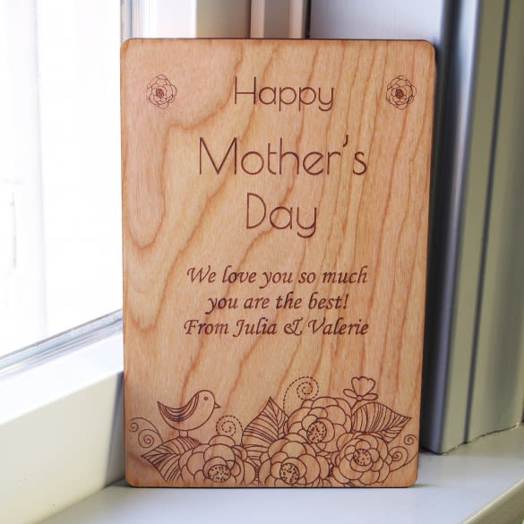 Happy Mother's Day Personalized Wood Card 