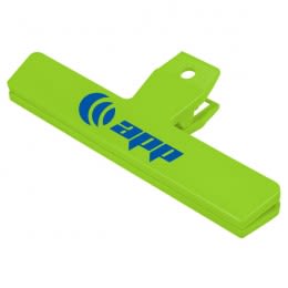 Large 6” Promotional Food Bag Clip - Personalized with Your Business Logo - Lime Green