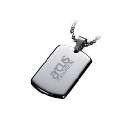 Custom Logo Engraved Titanium Steel Round Edge Dog Tag 