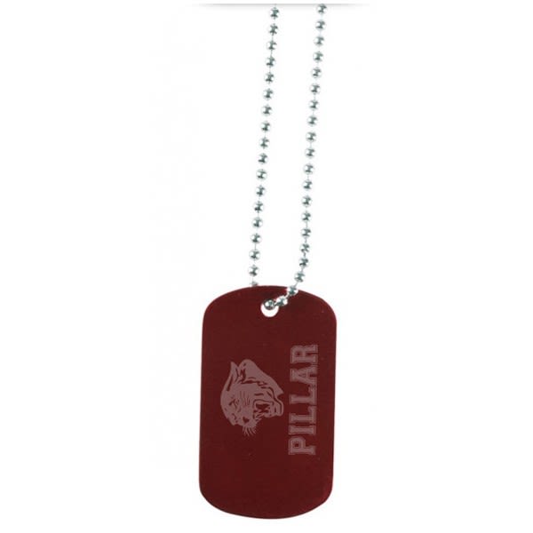 Red Dog Tag with Chain