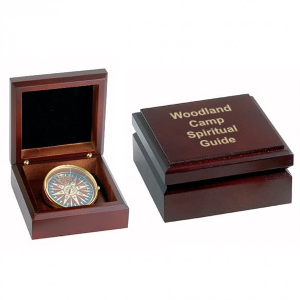 Personalized Desk Compass in Mahogany Box