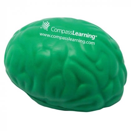 Squeezies Promotional Shaped Stress Reliever Brains - Green