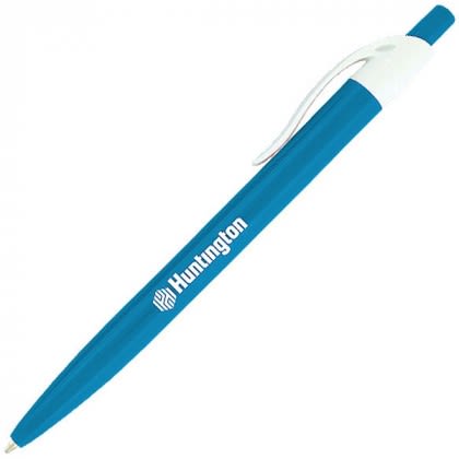 Light Blue Preston Click Pen | Bulk Discount Pens | Cheap Personalized Ink Pens | Customized Cheap Pens