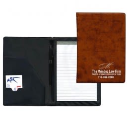 Small Executive Promotional Folder with Pad | Promotional Padfolios - Almond