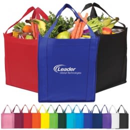 Logo Imprinted Reusable shopping bags- Saturn Jumbo Non-Woven Tote