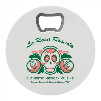 Round Bottle Opener Coaster with Logo