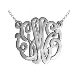 Custom Engraved Monogram Necklaces | Sterling Silver Monogram Necklace | Custom Name Necklace Gifts for Her