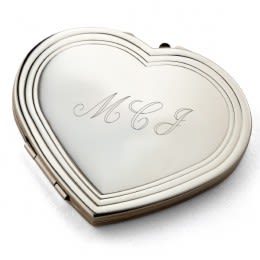 Sweet Heart Monogrammed Compact Mirror