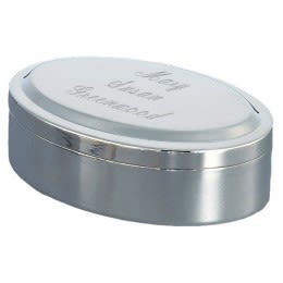 Beveled Oval Custom Engraved Jewelry Box