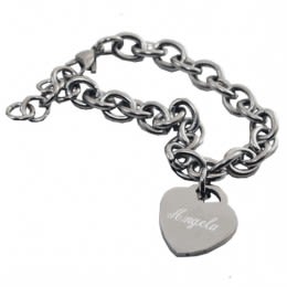 Designer Inspired Engravable Heart Tag Bracelet